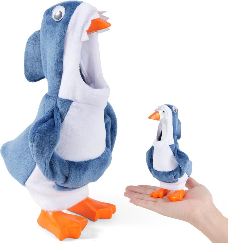 linastu 7inch Desk Goose Outfits, Mini Desktop Goose Clothes Desk Goose Accessories Set for Magnetic Goose Statue (Shark) - Image 1